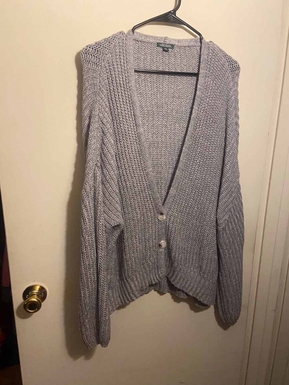 Wild Fable Light Gray Knit Button-Front Women's Cardigan Sweater Size XXL